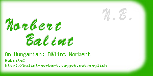 norbert balint business card