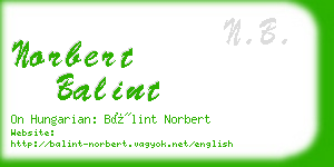 norbert balint business card